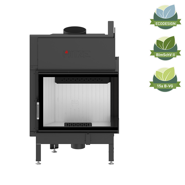 Zestaw kominek powietrzny stalowy KRATKI LUCY Prawy BLACK 14 kW Ø 200 z akcesoriami HITZE ALBERO AL16RH kominek fireplace DECOR 1 - Zestaw kominek powietrzny stalowy KRATKI LUCY Prawy BLACK 14 kW Ø 200 z akcesoriami